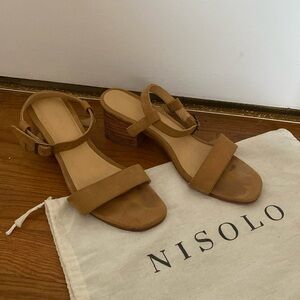 Women’s Leather Nisolo Lucia Block Sandals - Size 9.5